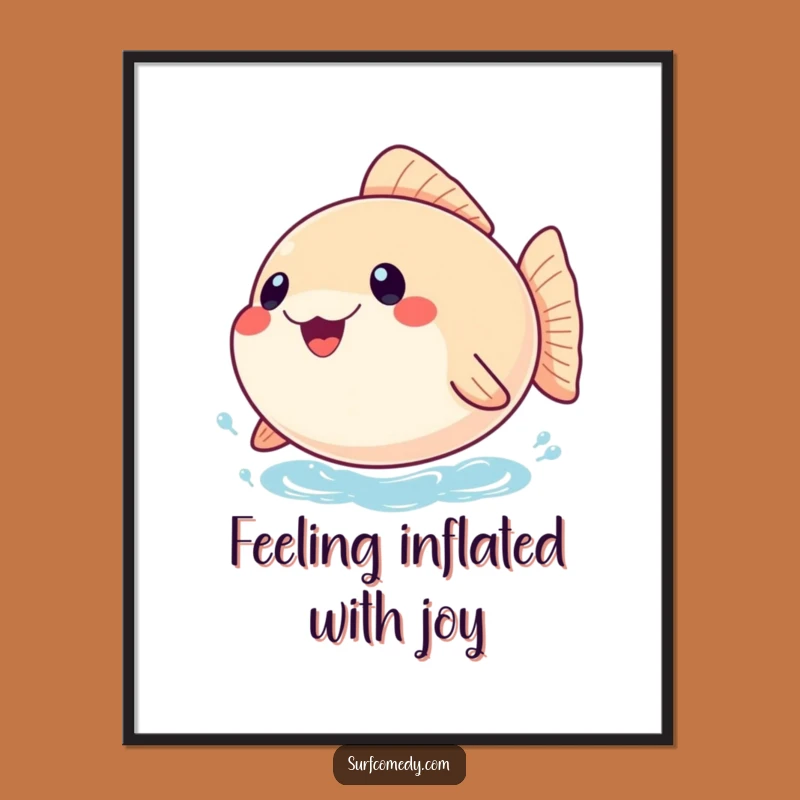 Free Printable Wall Art: Pufferfish Joyful Bob Decor, Funny Downloadable Gift!