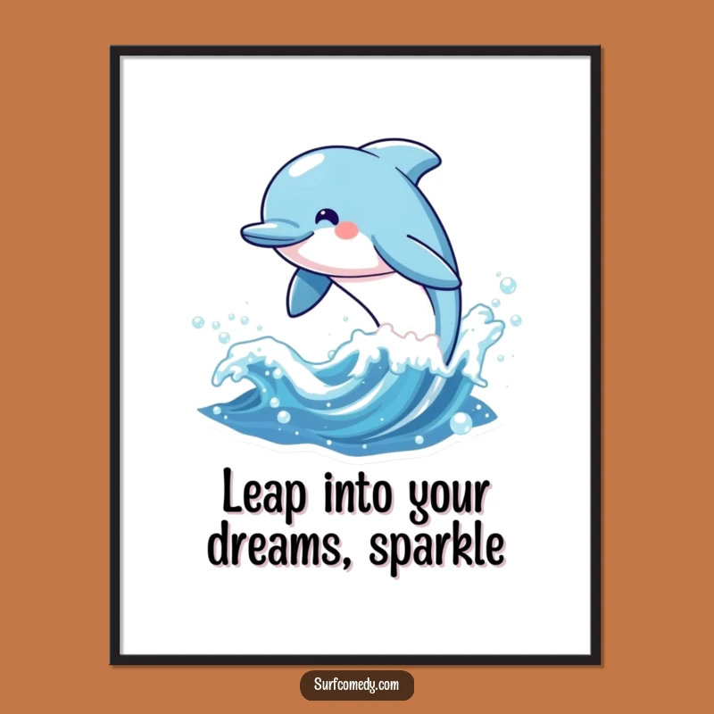 Funny Free Printable Wall Art: Dolphin Leap - Downloadable Decor