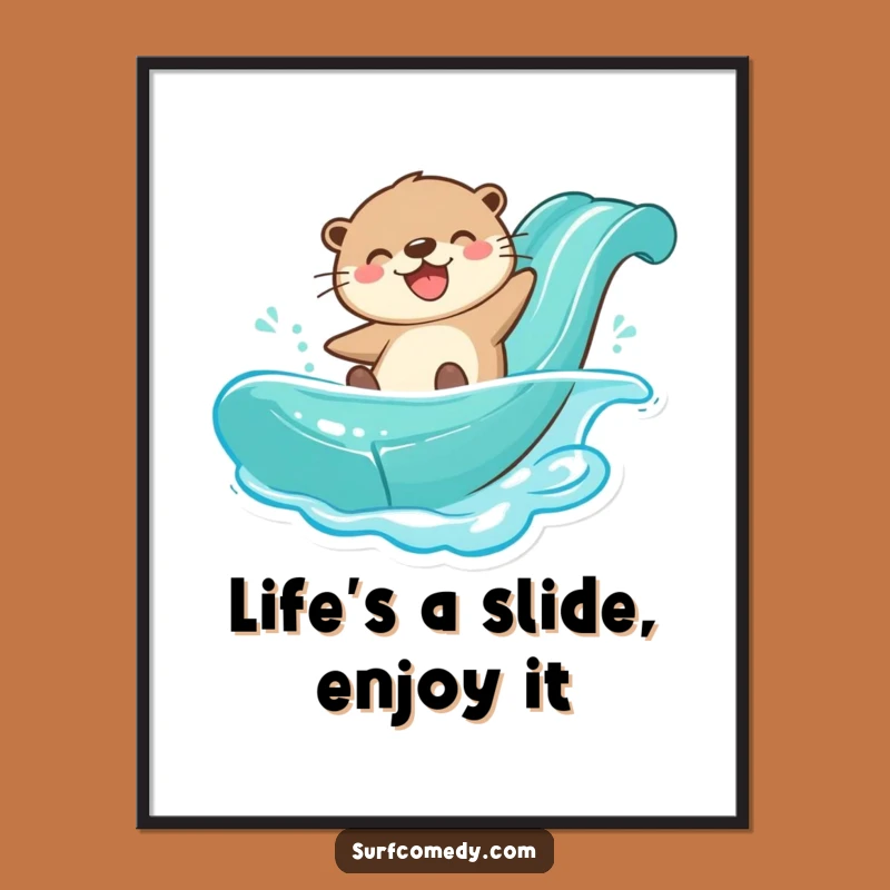 Free Printable Otter Water Slide Wall Art - Joyful Downloadable Decor for Fun Spaces