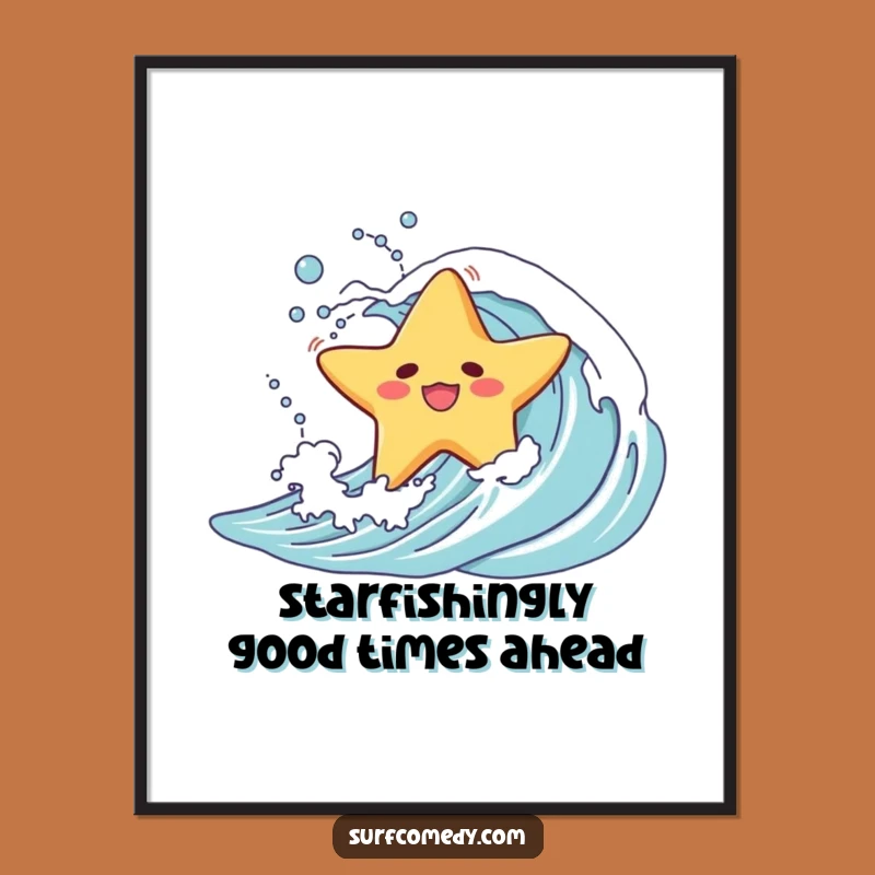 Free Printable Wall Art: Starfish Wipeout Funny Art Download
