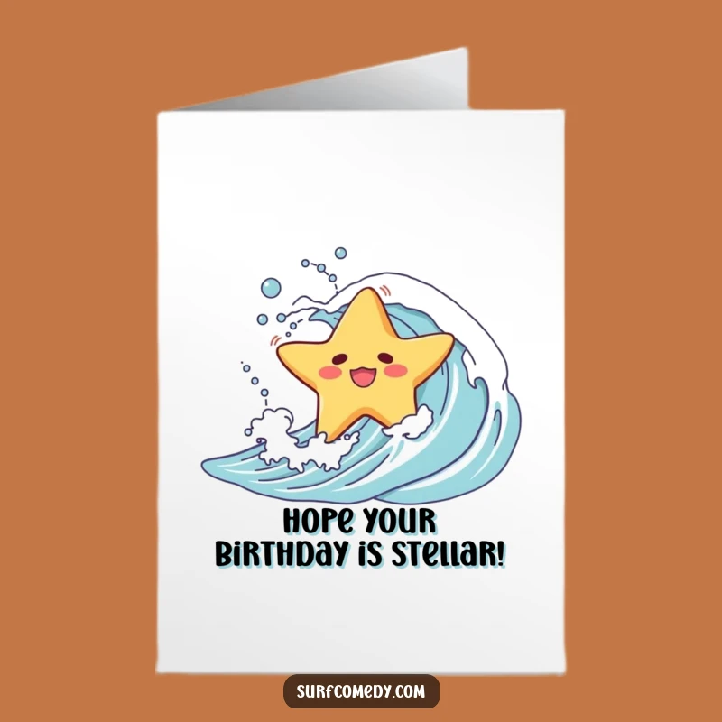 Free Printable Birthday Card: Starfish Wipeout Funny Downloadable Gift