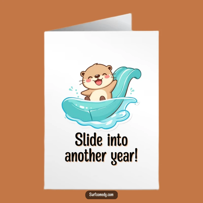Free Printable Otter Birthday Card - Joyful Downloadable for a Splashing Good Time