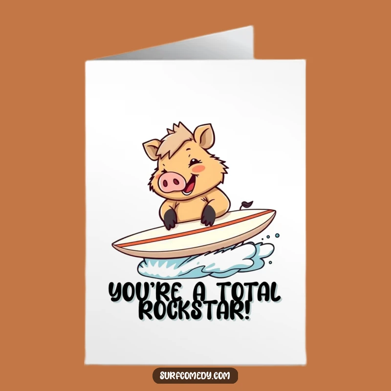 Free Printable Congrats Card: Boar Surfer Star - Awesome Autograph Downloadable Gift