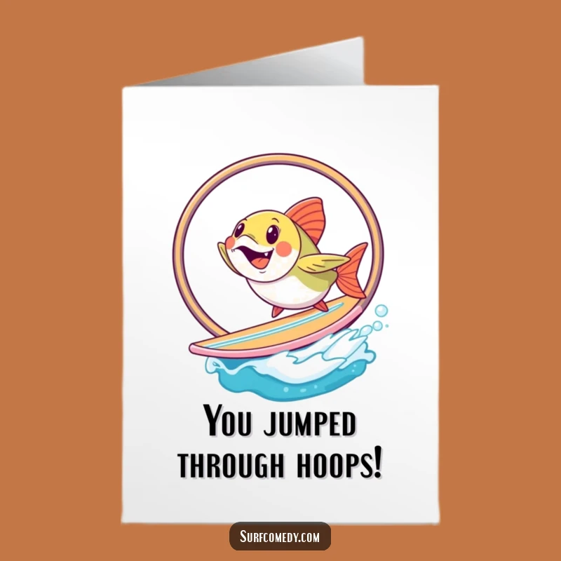 Free Printable Congrats Card: Fish Hoop Star - Funny Downloadable Success!