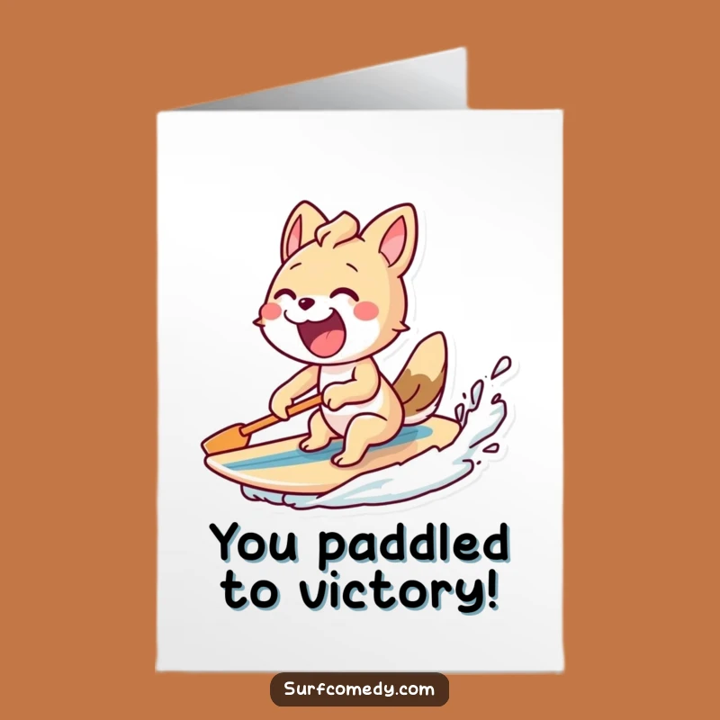 Free Printable Congrats Card: Pumping Surfer Animal - Excited Downloadable!