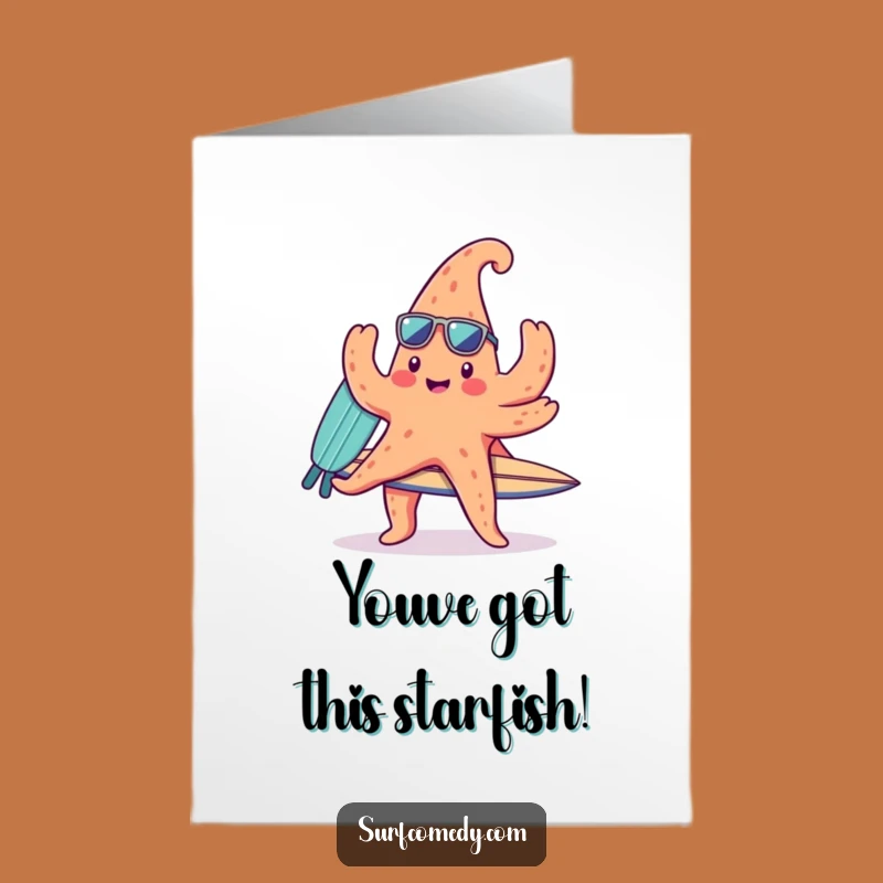Free Printable Congrats Card: Starfish Surfer - Downloadable Celebration