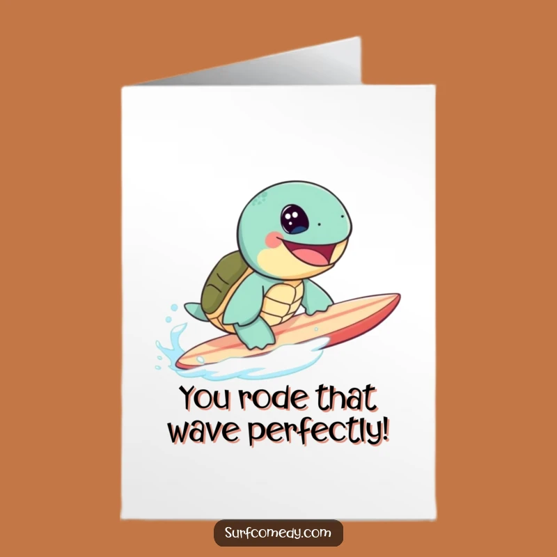 Free Printable Surfer Turtle Congrats Card - Tropical Downloadable Success Gift