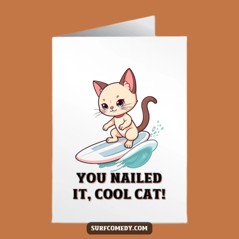 Free Printable Siamese Cat Congrats Card - Stylish Cat Shredding Swell Funny Downloadable Gift