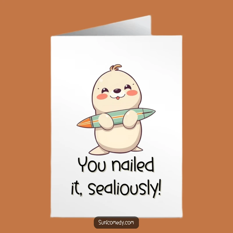 Free Printable Seal Congratulatory Card: Hilarious Downloadable Gift for Achievers