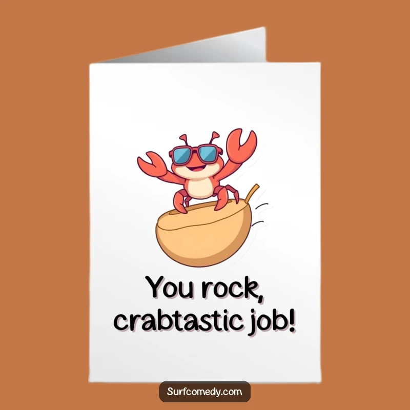 Free Printable Funny Crab Congrats Card - Downloadable DIY Gift for Totally Awesome Wins
