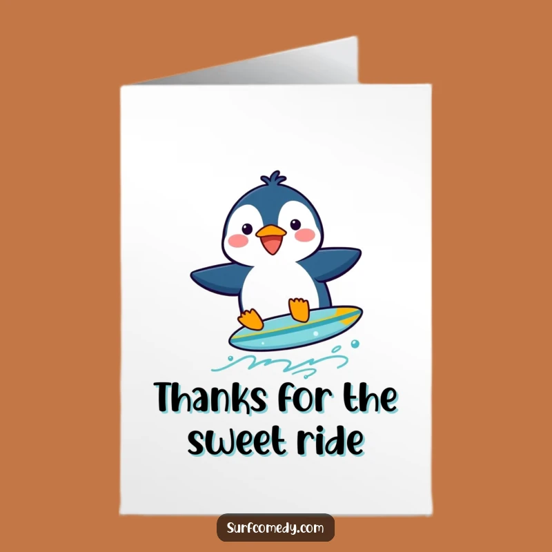 Free Printable Penguin Thank You Card - Funny Downloadable for Showing Appreciation