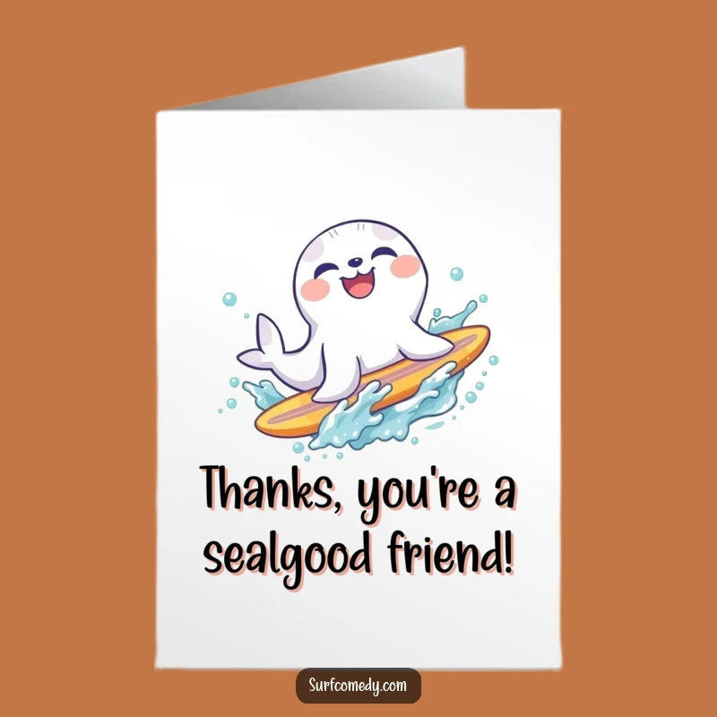 Free Printable Seal Thank You Card - Refreshing Splash Gratitude Downloadable