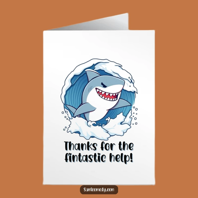 Free Printable Shark Thank You Card - Grinning Wave Rider Gratitude Downloadable