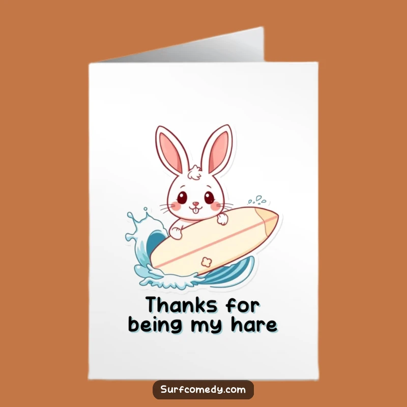 Free Printable Thank You Card: Bunny Surfer Protection - Grateful Downloadable Gift
