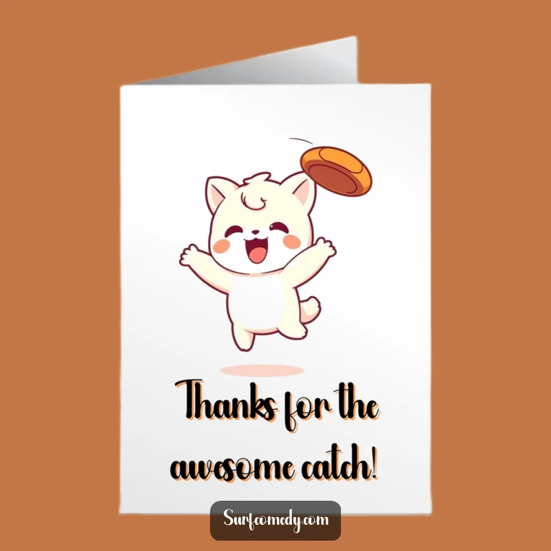 Free Printable Thank You Card: Kawaii Frisbee Champ Expressing Gratitude!