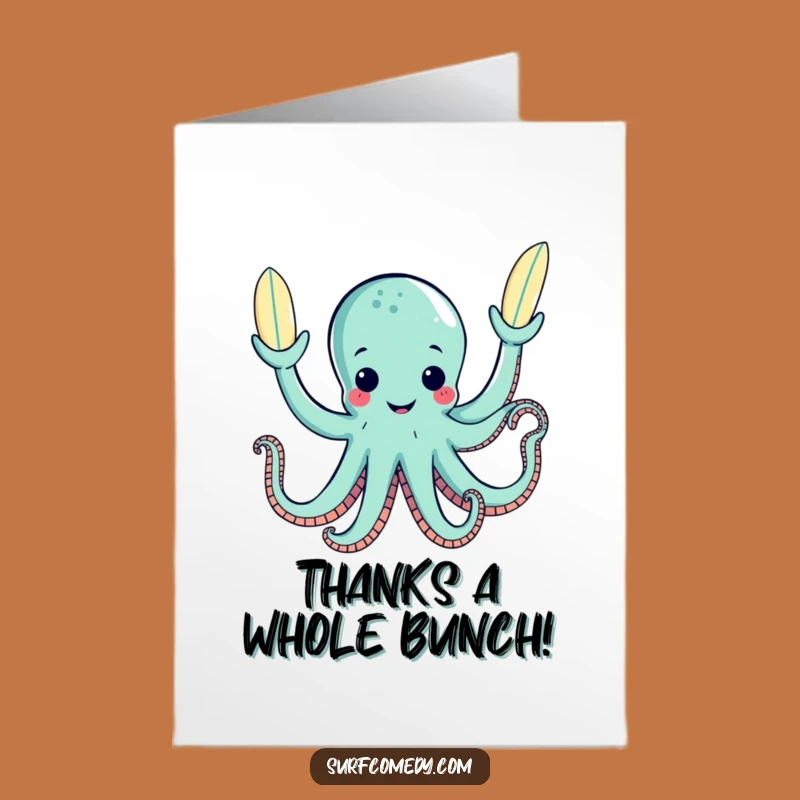 Free Printable Octopus Thank You Card: Grateful Juggling Downloadable Gift