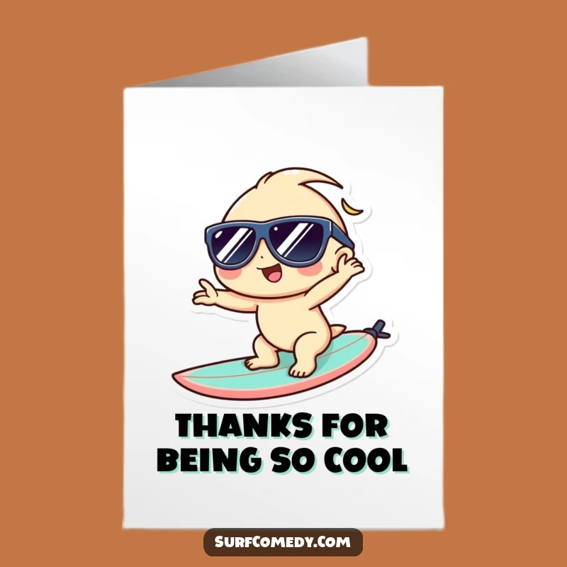 Free Printable Thank You Card: Thanks a Wave from our Cool Kawaii Surfer!