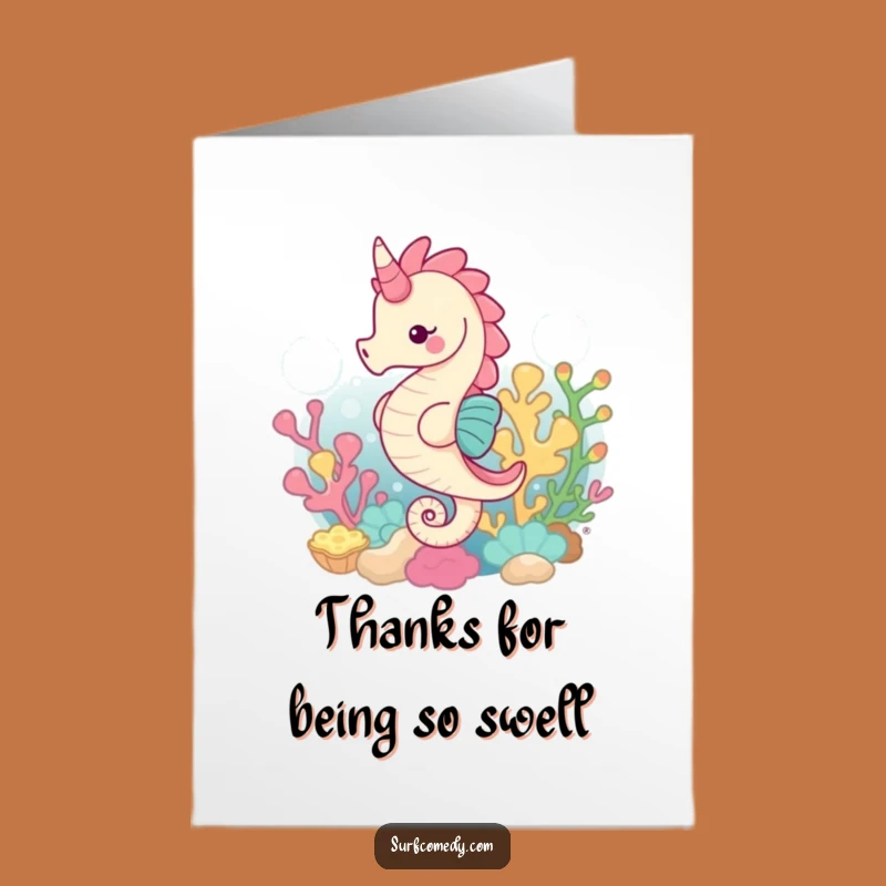 Free Printable Thank You Card: Seahorse Swims, Ocean DIY Gift!