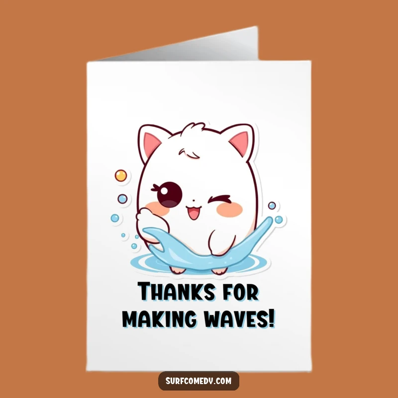 Free Printable Thank You Card: Playful Water Character, Hilarious Downloadable Gift for Watery Thanks