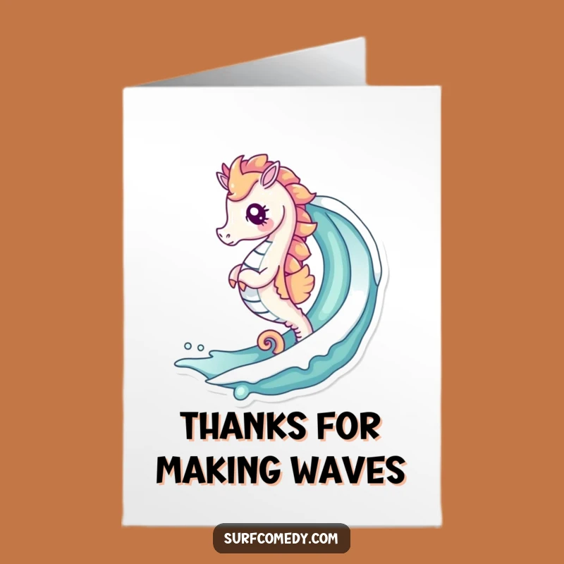 Free Printable Thank You Card: Seahorse Ocean Gratitude, Fun Downloadable Message