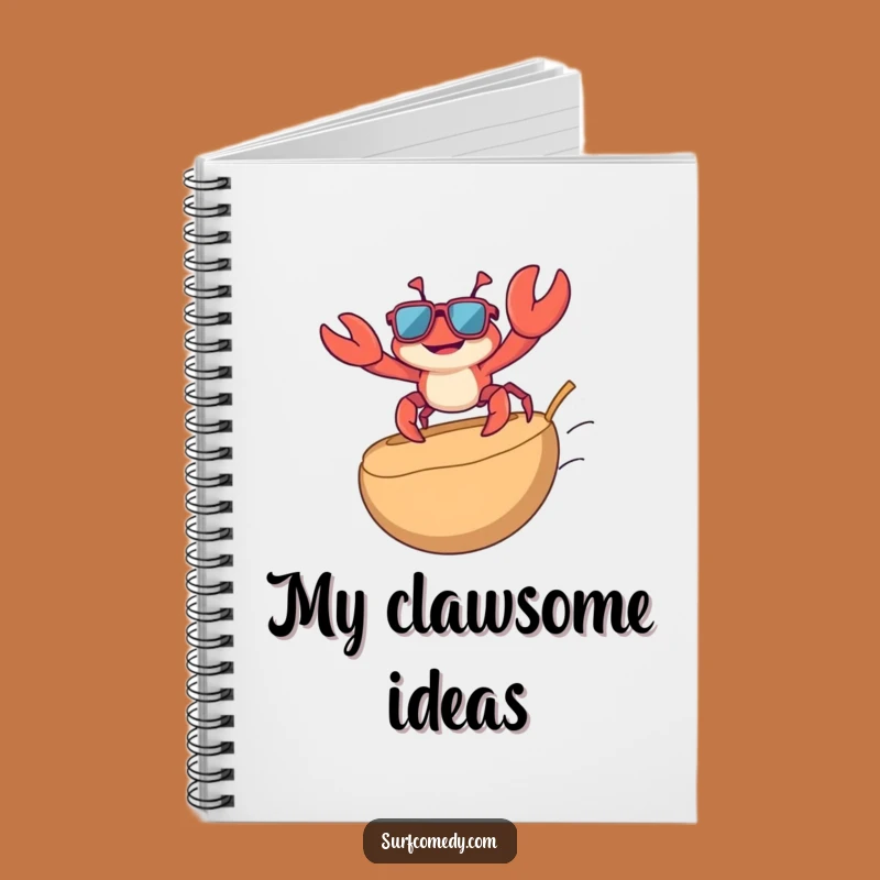 Funny Crab Surfing Notebook - Jot Down Ideas with Beach Humor