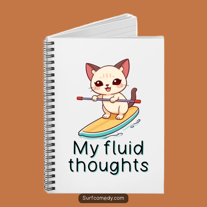 Funny Paddleboard Siamese Cat Notebook: Jot Down Ideas With Watery Flair