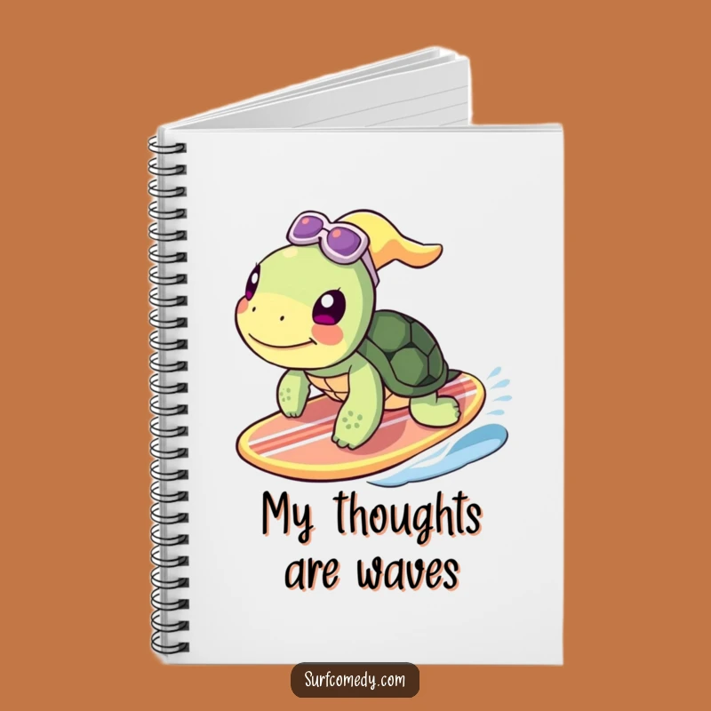 Funny Turtle Surfing Notebook - Hilarious Journal for Ocean Thoughts