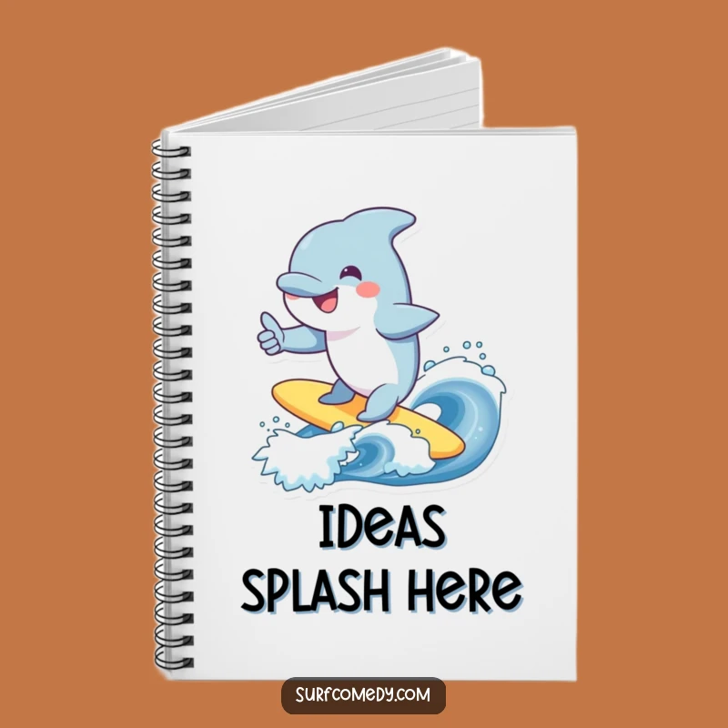 Funny Dolphin Surfing Wave Notebook - Cheerful Marine Animal Journal Gift!