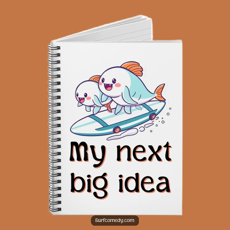 Funny Kawaii Fish Surfboard Notebook - Hilarious Journal & Gift for Writers