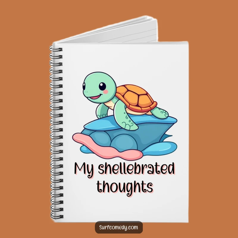Funny Surfing Turtle Notebook - Jot Down Ideas with Beach Humor