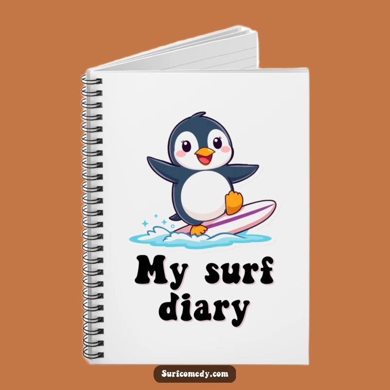 Funny Penguin Surfing Notebook: Jot Down Your Coolest Ideas