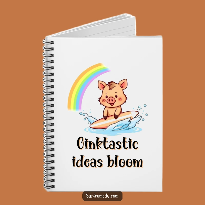 Funny Boar Surfer Notebook: Rainbow Splash Ideas - Write Funny Gift!