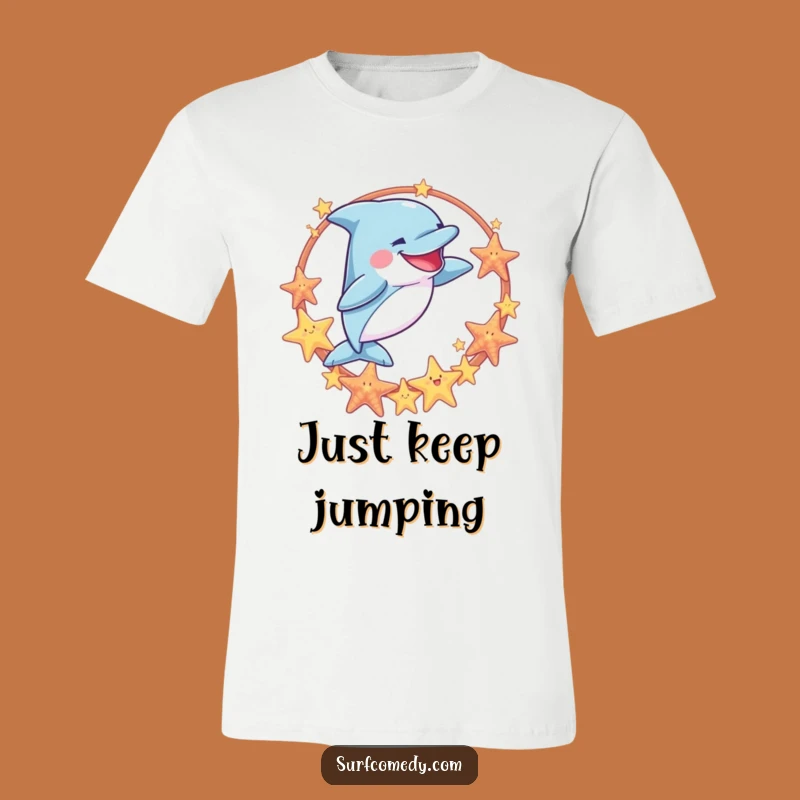 Funny Dolphin Hoop Jump T-Shirt - Playful Ocean Apparel & Gift