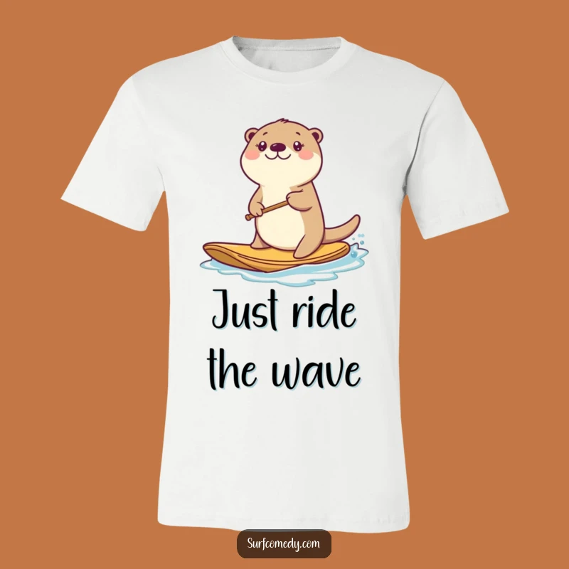 Funny Kawaii Otter T-Shirt - Energetic Paddling Board Adventure Tee