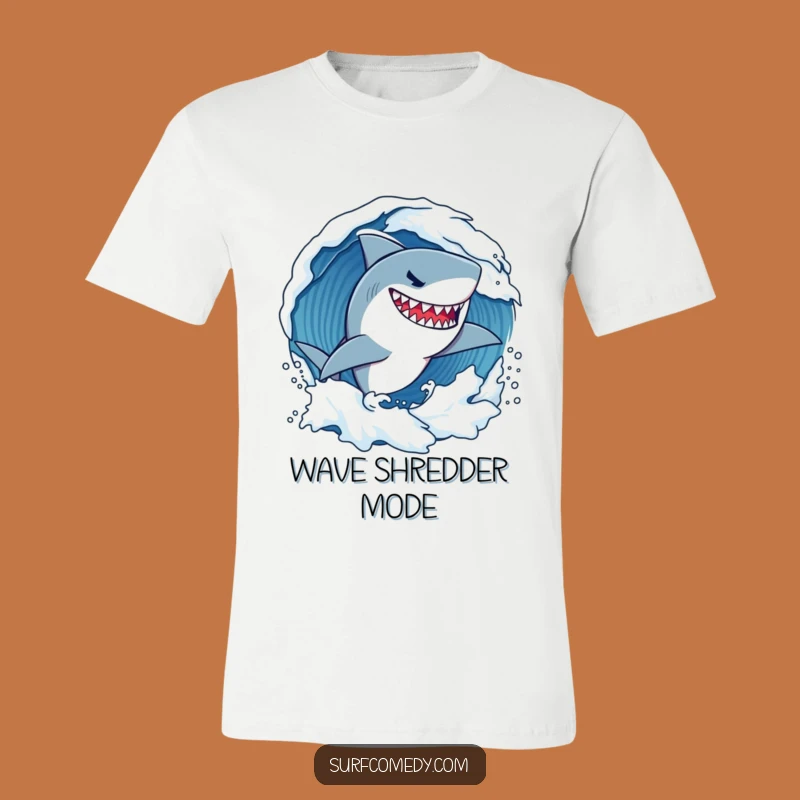 Funny Shark Surf T-Shirt: Determined Wave Carver, Hilarious Ocean Apparel