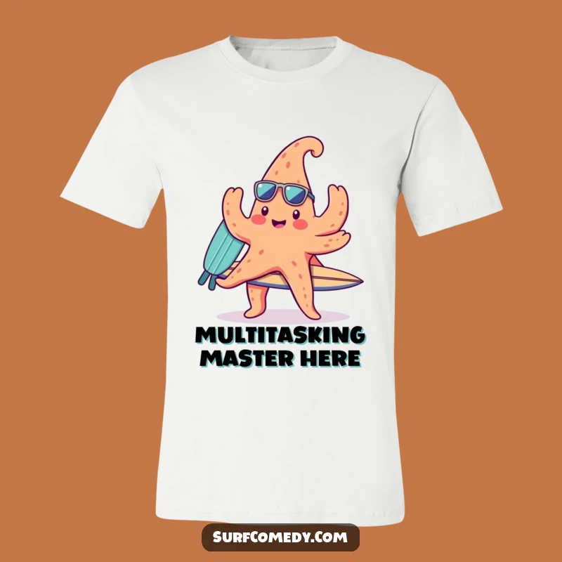 Funny Kawaii Starfish Surfer T-Shirt, Cute Beach Vibes Tee Gift