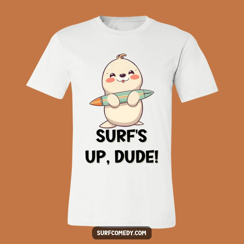 Funny Seal Surfing T-Shirt: Hilarious Ocean Character, Awesome Gift for Beach Fans!