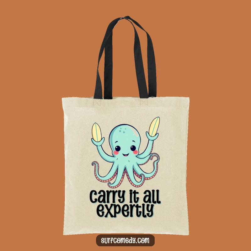 Funny Octopus Surf Tote Bag: Carry It All with This Hilarious Design!
