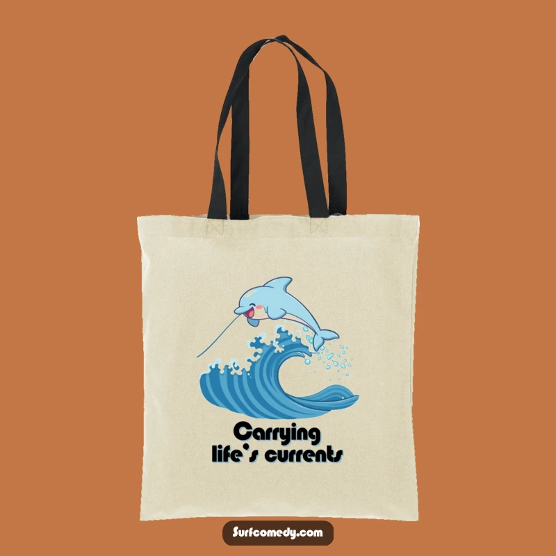 Funny Dolphin Wave Tote Bag: Spacious & Stylish Beach Bag, Perfect Funny Gift