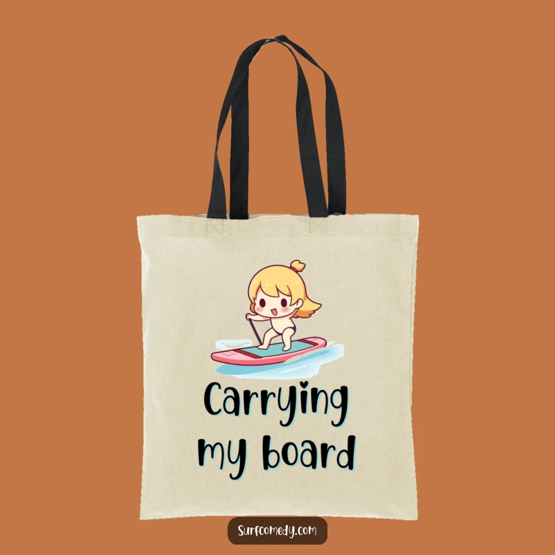 Funny Kawaii Paddleboarder Tote Bag - Hilarious Accessory for Water Lovers