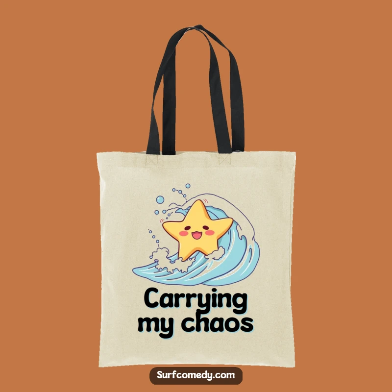 Funny Starfish Wipeout Tote Bag: Beach Day Essential, Hilarious Funny Gift