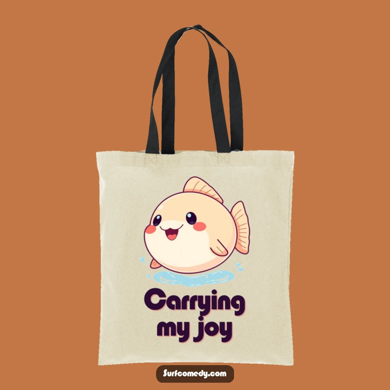 Funny Pufferfish Tote Bag: Inflated with Joy - A Hilarious Gift!