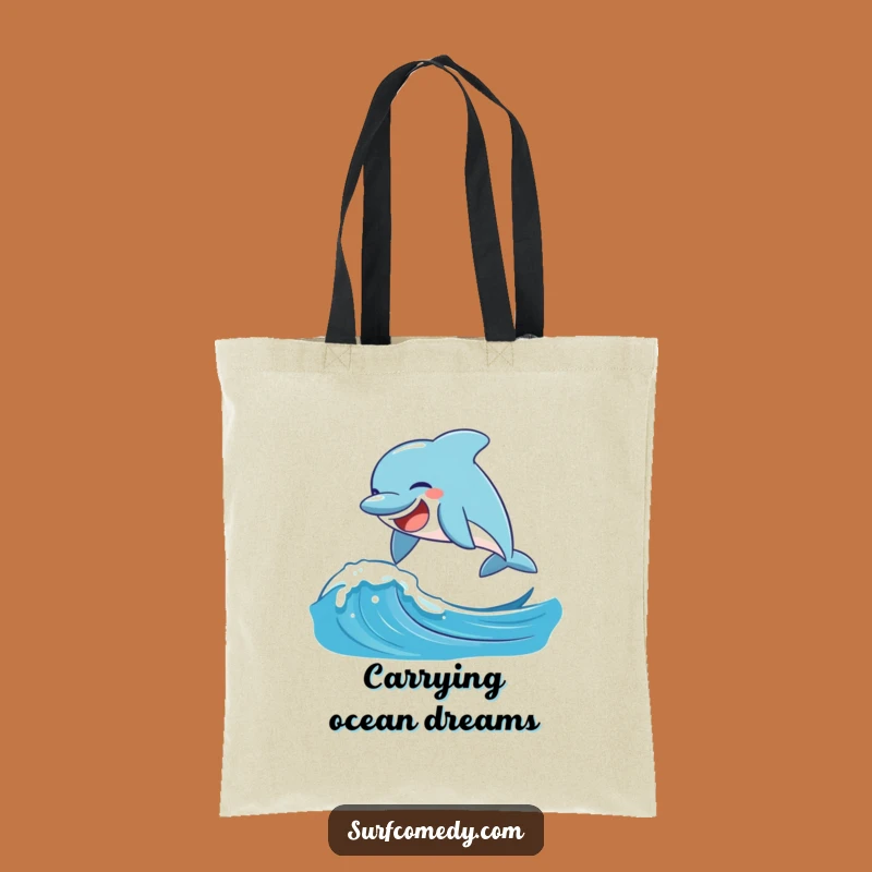 Funny Laughing Dolphin Tote Bag - Ocean Adventure Gift