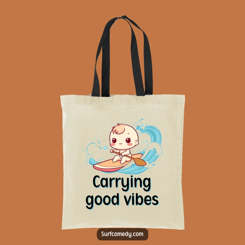 Funny Kawaii Ocean Paddler Tote Bag: Stylish Carry-All for Beach Goers