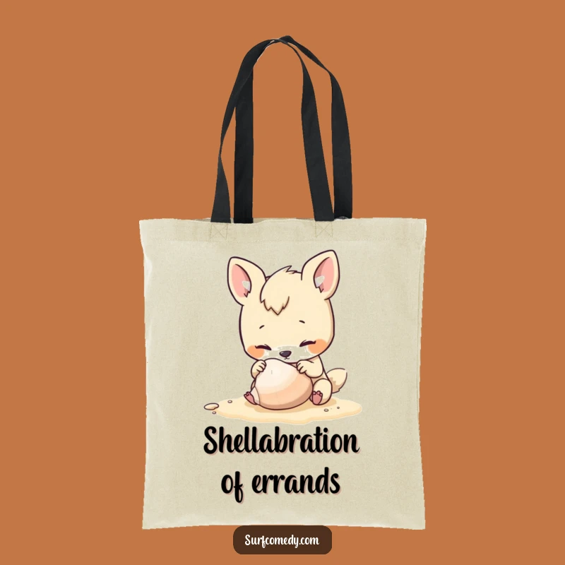 Funny Seashell Hunter Tote Bag - Curious Animal Beach Accessory Gift