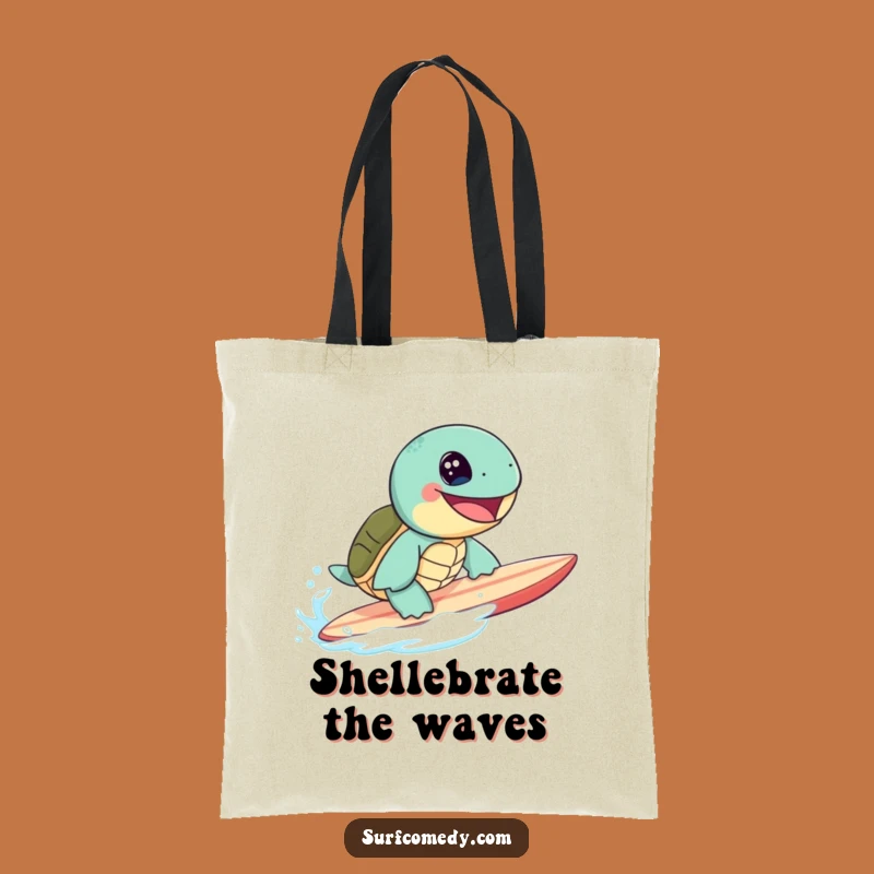 Funny Sea Turtle Surfing Tote Bag: Carry Your Beach Essentials with a Grin